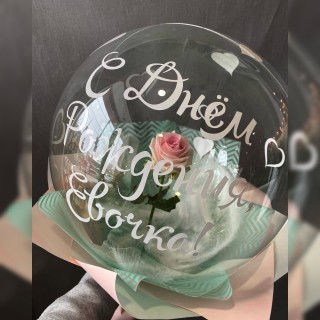Розовая роза в шаре Deco Bubble