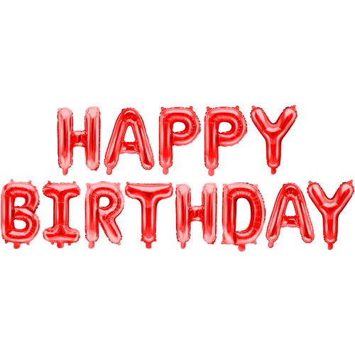 Мини-Надпись "Happy Birthday" из шаров (16''/41 см), красная