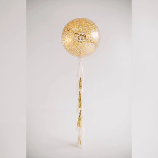 Большой прозрачный шар с конфетти (24''/61 см), золото