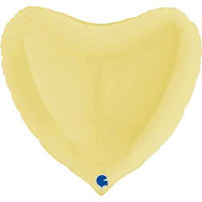 Супер ультра сердце (36''/91 см), светло-жёлтый макарунс