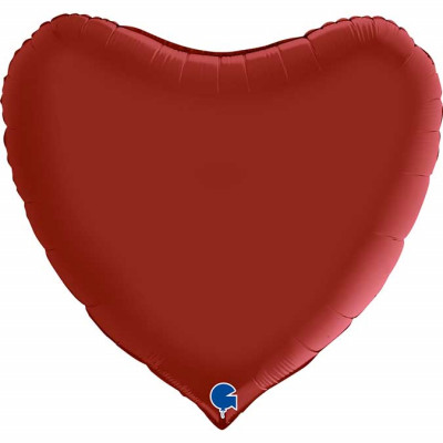  Сердце (18''/46 см), рубиновый (сатин)
