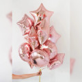 Фонтан из фольгированных шаров "Розовое золото"