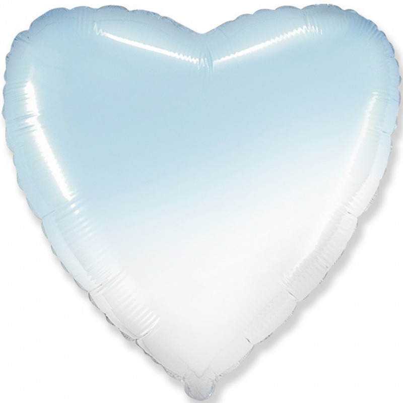  Сердце (18''/46 см), голубой градиент