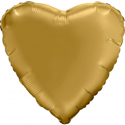  Сердце (18''/46 см), золото (сатин)