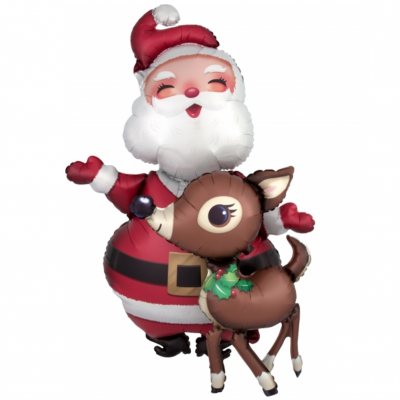 Санта Клаус и олень (48"/122 см)