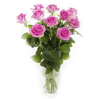 Букет из 11 розовых роз "Аква" (Россия)