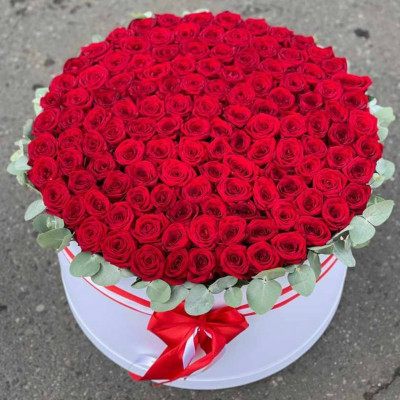 Коробка из 151 розы "Рэд Наоми"