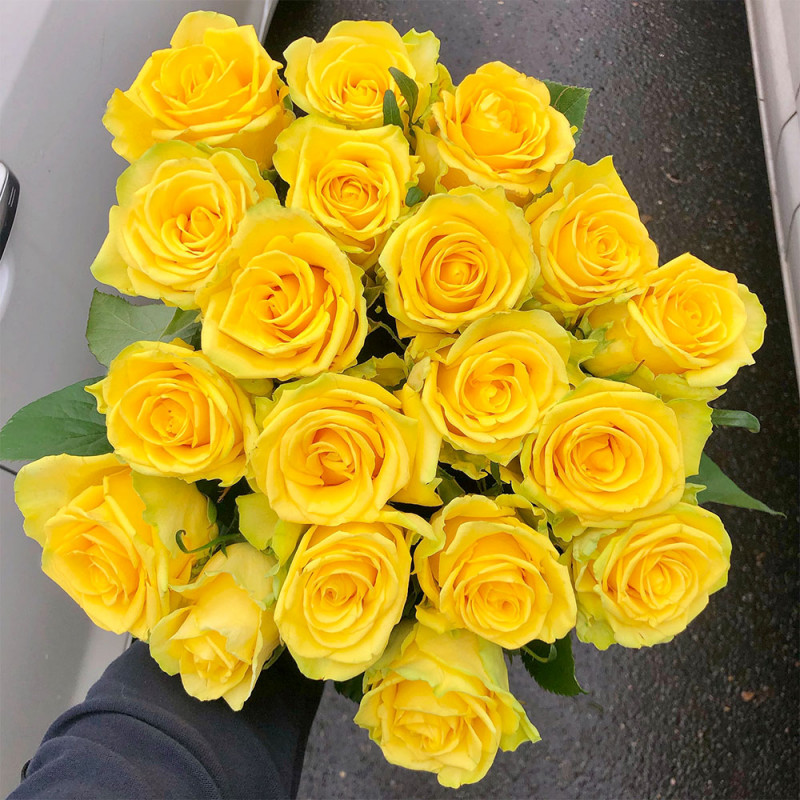 Букет из 19 жёлтых роз "Пени Лайн" (Россия)