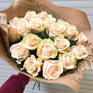 Букет из 19 кремовых роз "Талея" (Россия)