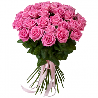 Букет из 55 розовых роз "Аква" (Россия)