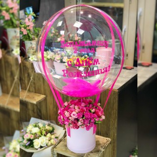 Коробка "Розовое облако" с шаром Deco Bubble