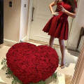 Корзина из красных роз в форме 3D сердца, 401 шт
