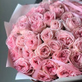 Букет из 49 пионовидных роз "Pink Ohara"