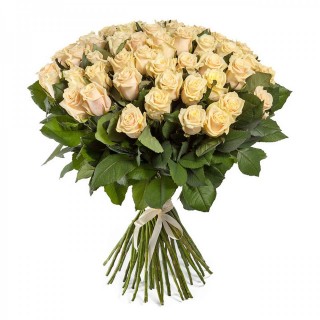 Букет из 55 кремовых роз "Талея" (Россия)