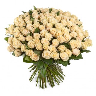 Букет из 101 кремовой розы "Талея" (Россия)